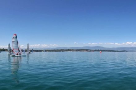 Training course of sail on the Lake Geneva
